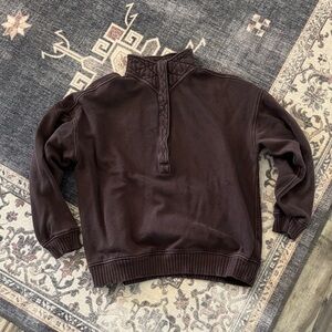 aerie Half-Zip Pullover in Dark Brown